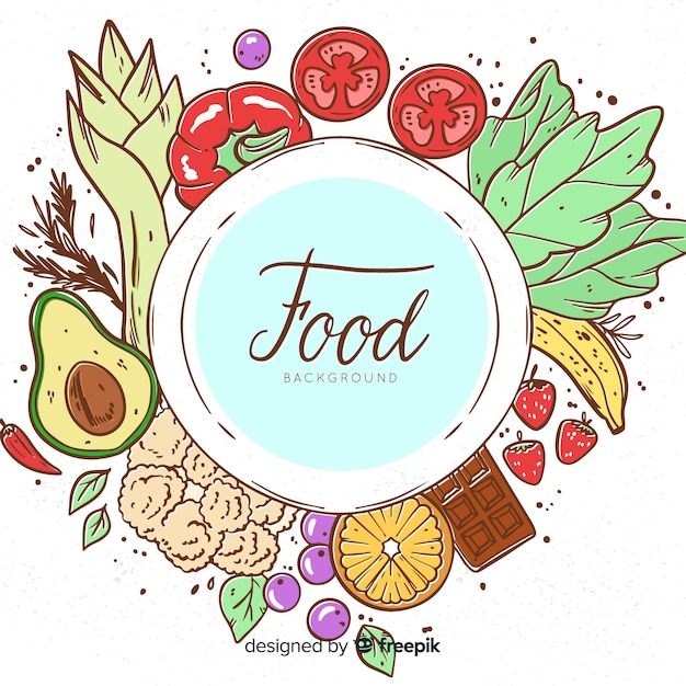 Hand drawn vegetable food background