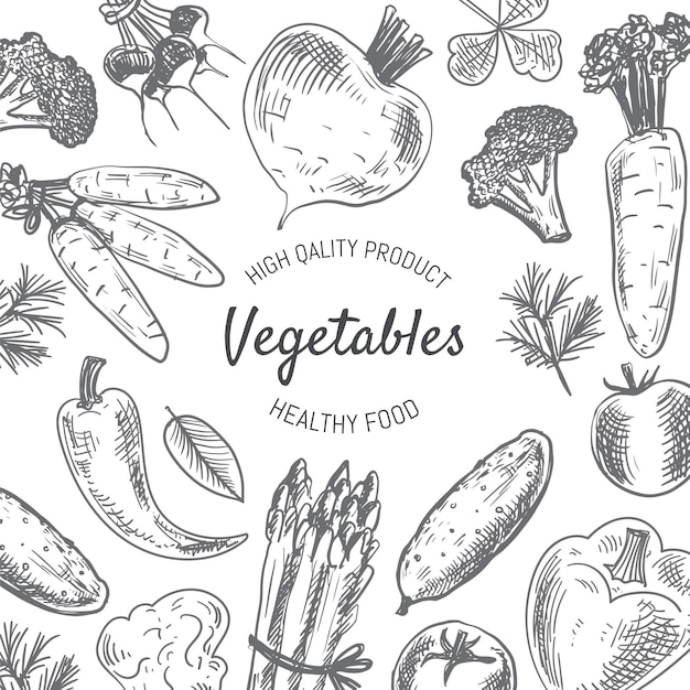 Free vector hand drawn vegetables background