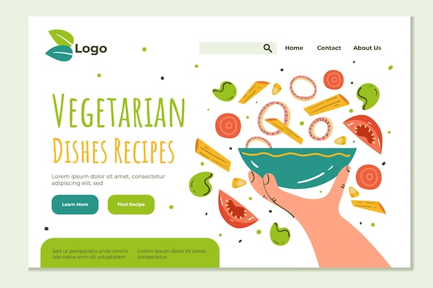 Hand drawn vegetarian food web template