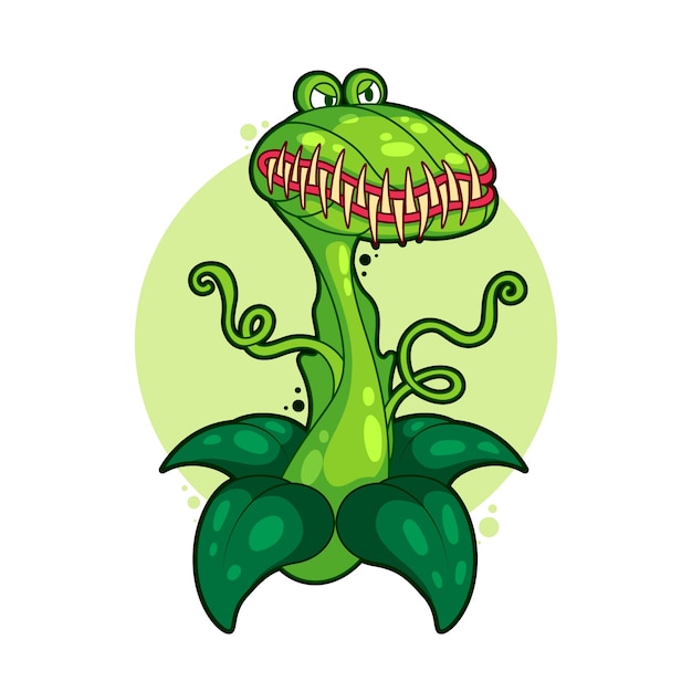 Free vector hand drawn venus flytrap cartoon illustration