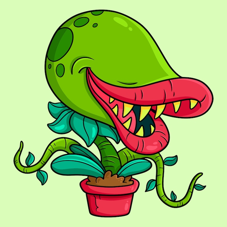 Free Vector hand drawn venus flytrap cartoon illustration