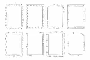 Free vector hand drawn vertical ornamental frame collection