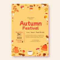 Free vector hand drawn vertical poster template for autumn