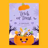 Free vector hand drawn vertical poster template for halloween season celebration