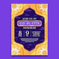 Free vector hand drawn vertical poster template for islamic ramadan celebration