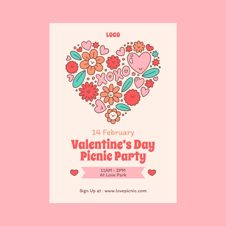 Free Vector hand drawn vertical poster template for valentine's day celebration