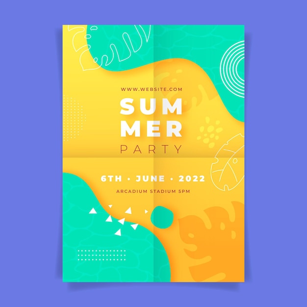 Free vector hand drawn vertical summer party poster template