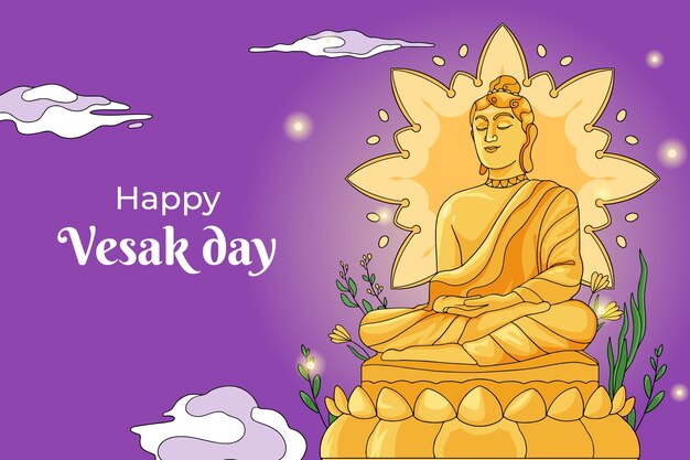 hand drawn vesak background
