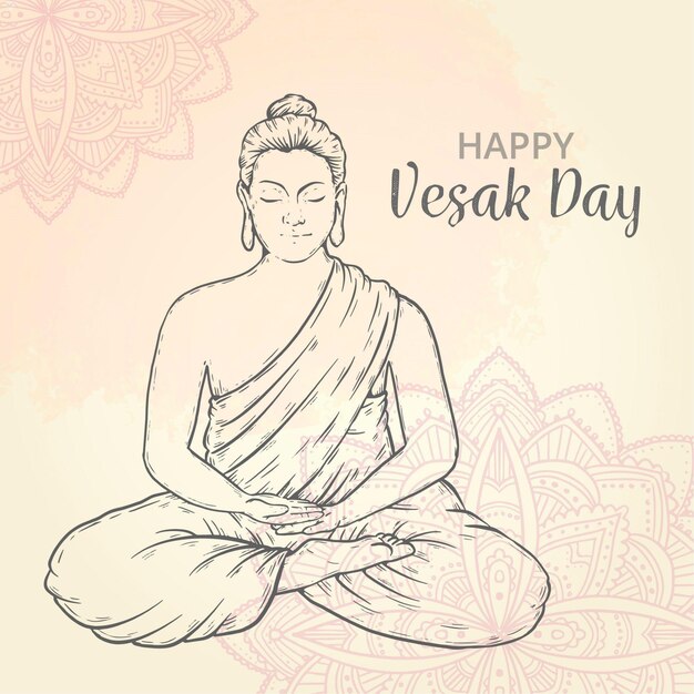 Free Vector hand drawn vesak day illustration