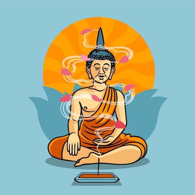 Illustrazione di vesak disegnata a mano