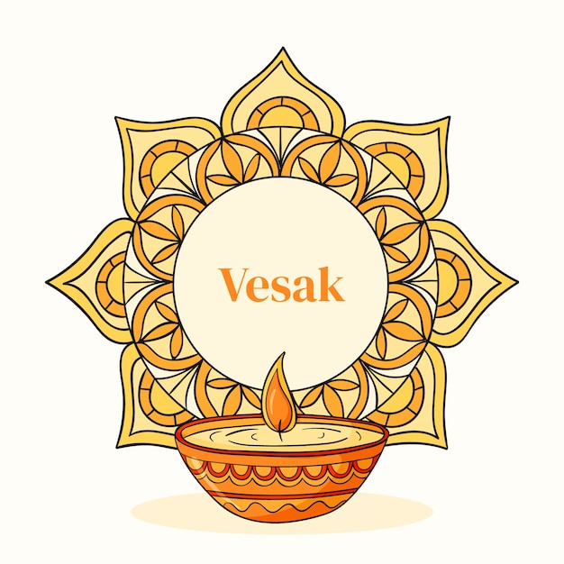 Vettore gratuito vesak disegnato a mano dice illustrazione