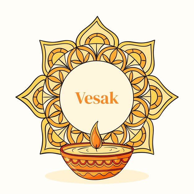 Hand drawn vesak say illustration