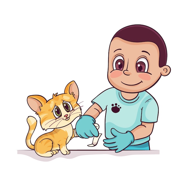 Free vector hand drawn vet cartoon illustration