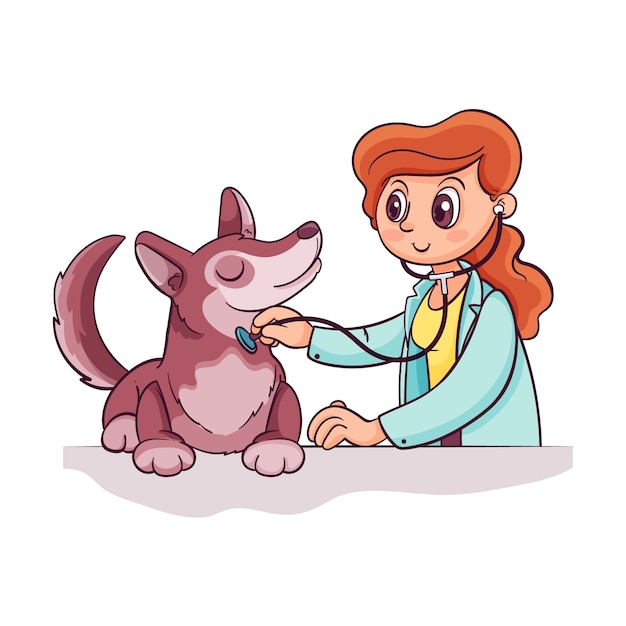 Free vector hand drawn vet cartoon illustration