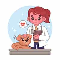 Free vector hand drawn vet cartoon illustration