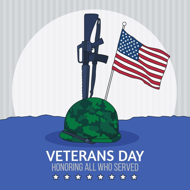 Free Vector hand drawn veteran's day background