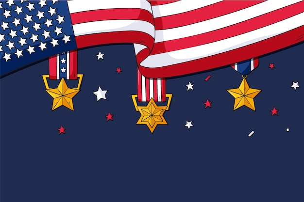 Free vector hand drawn veterans day background