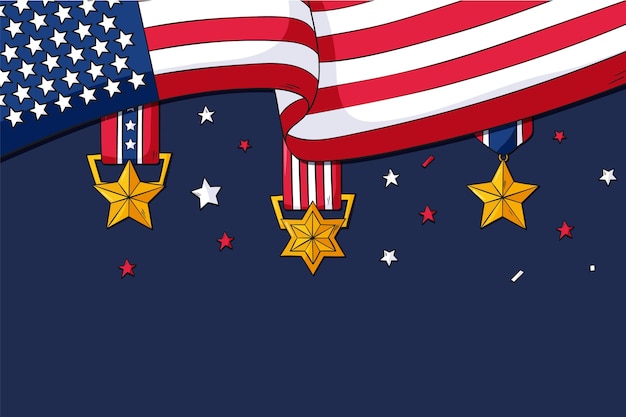 Hand drawn veterans day background