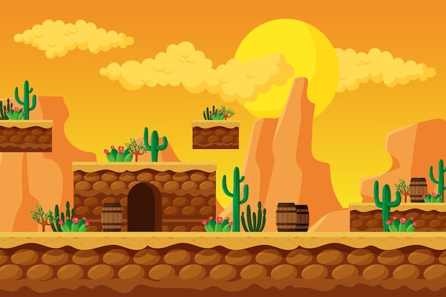 Free vector hand drawn video game background