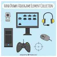 Free vector hand drawn video game elements