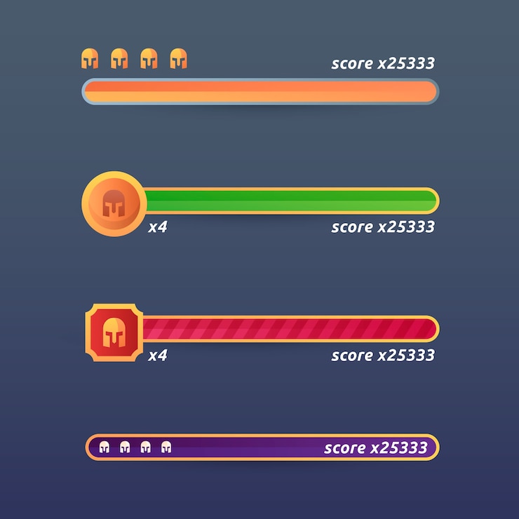 Free Vector hand drawn video game set elements