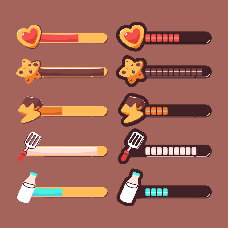 Free Vector hand drawn video game set elements