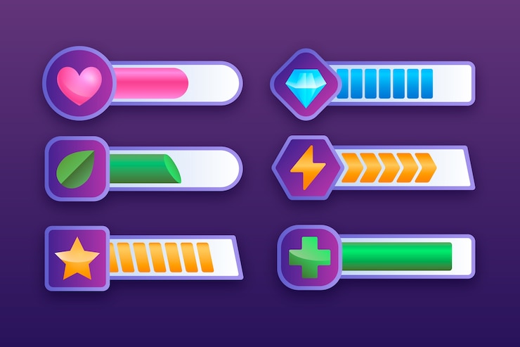 Free Vector hand drawn video game set elements