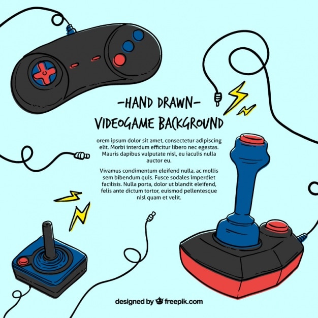 Free Vector hand drawn videogame bakcground
