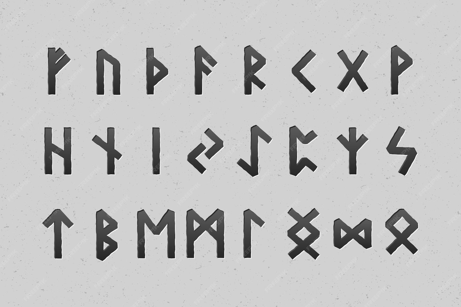 Free Vector Hand drawn viking runes alphabet