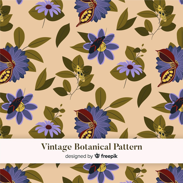 Free Vector hand drawn vintage botanical background