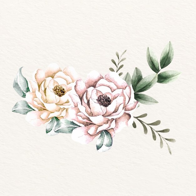 Hand drawn vintage floral bouquet