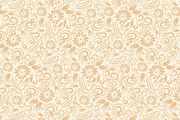 Hand drawn vintage floral pattern