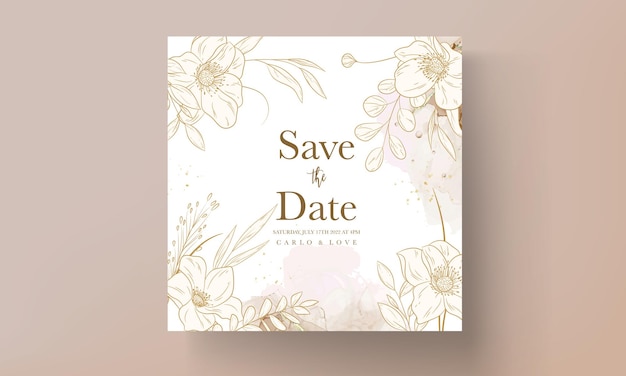 Free vector hand drawn vintage floral wedding invitation card