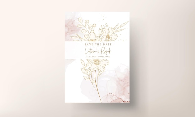 手描きのヴィンテージの花の結婚式の招待状