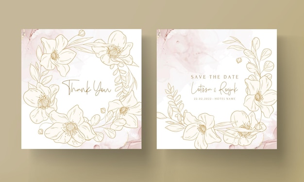 Free vector hand drawn vintage floral wedding invitation card