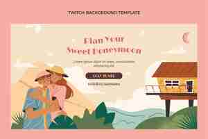 Free vector hand drawn vintage honeymoon twitch background