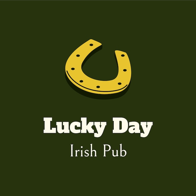 Hand drawn vintage irish pub logo template