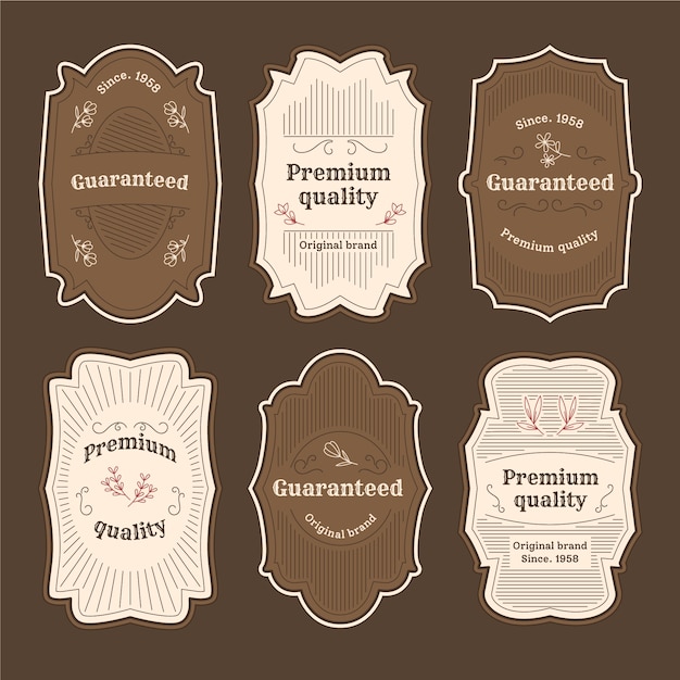 Free vector hand drawn vintage label collection