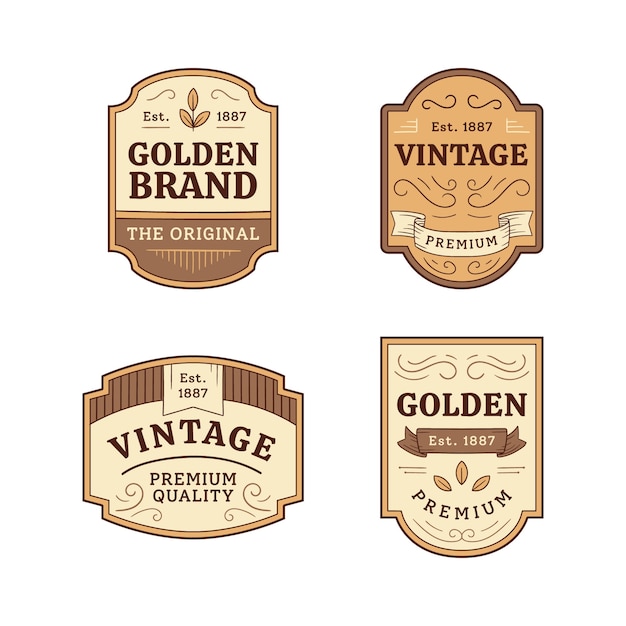 Free vector hand drawn vintage label collection