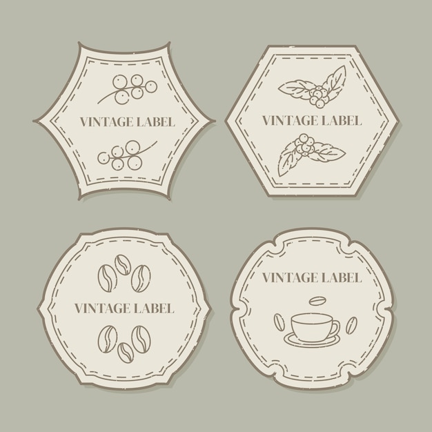 Free vector hand drawn vintage label collection