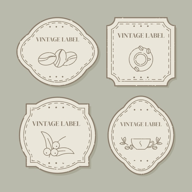 Free vector hand drawn vintage label collection