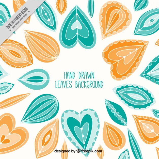 मुफ़्त वेक्टर hand drawn vintage leaves background 