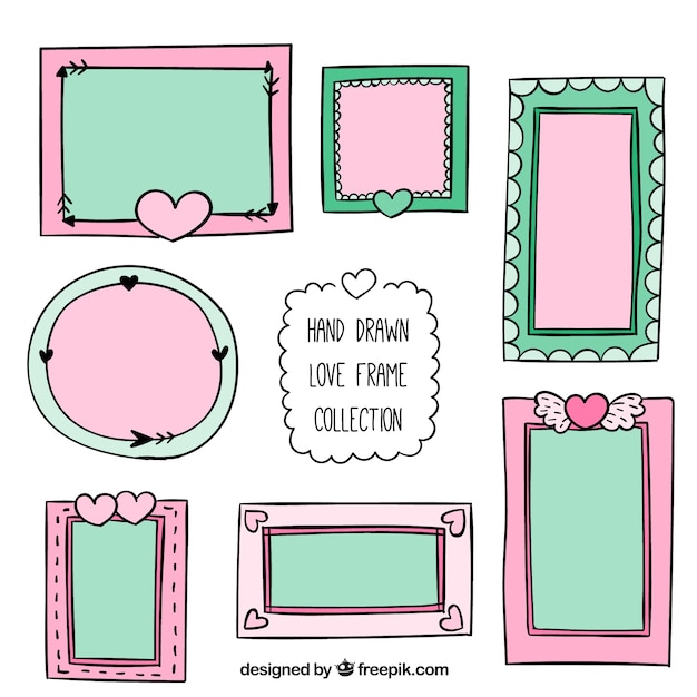 Hand drawn vintage lovely frames