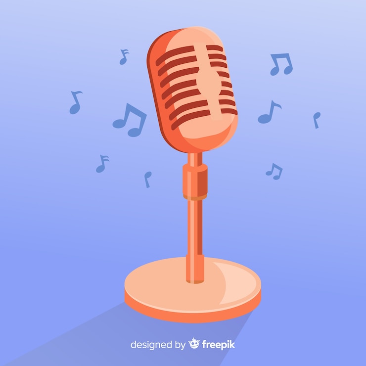 Free Vector hand drawn vintage microphone