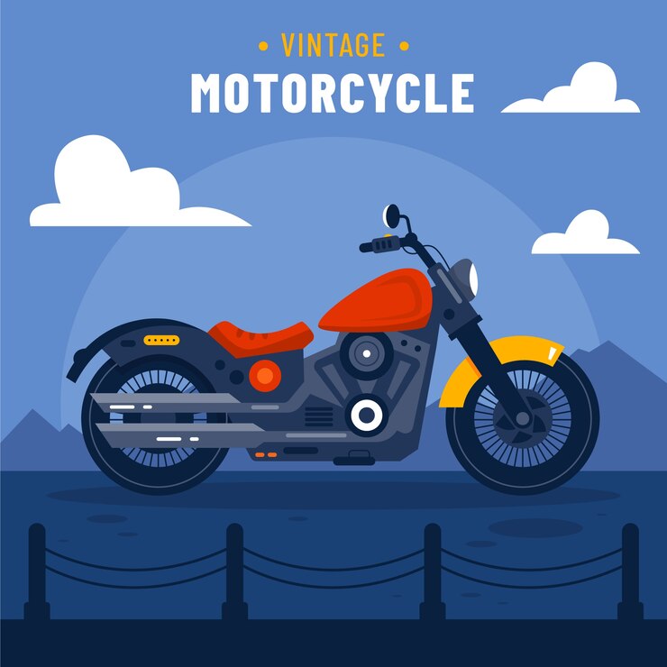 मुफ़्त वेक्टर hand drawn vintage motorcycle illustration