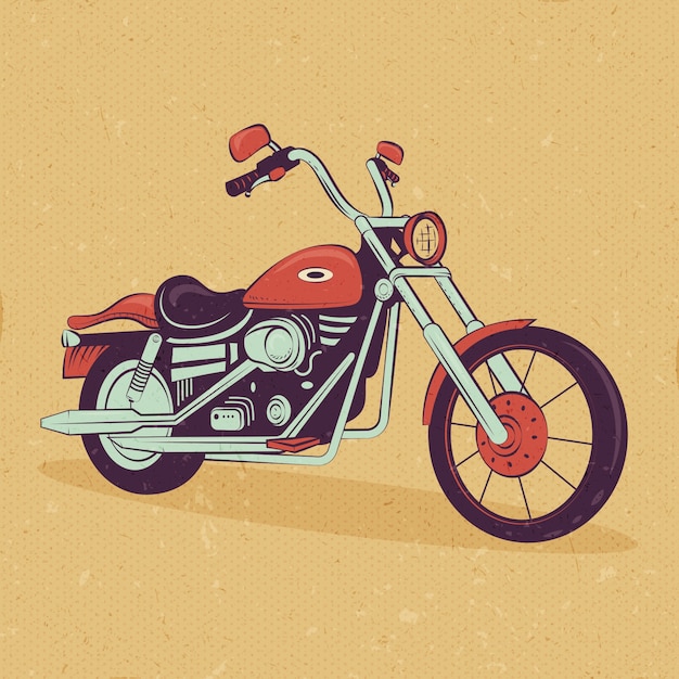 Free vector hand drawn vintage motorcycle illustration