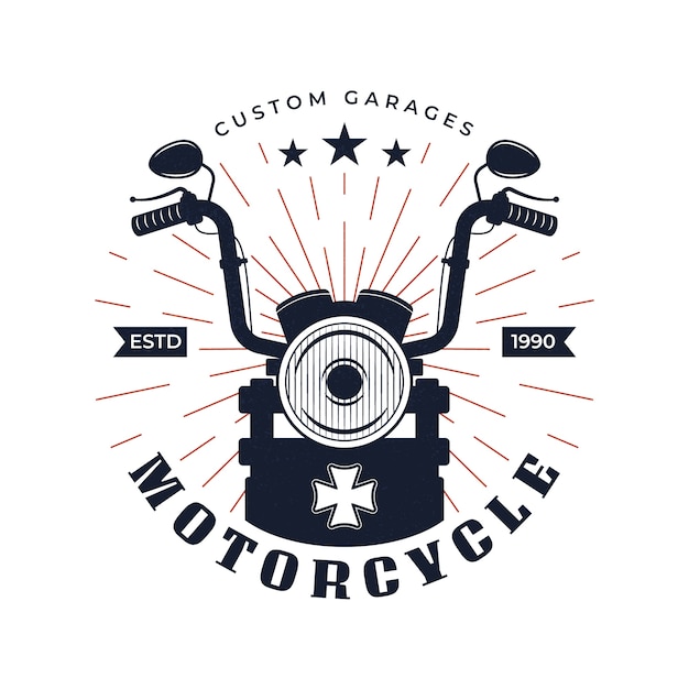 Logo moto vintage disegnato a mano