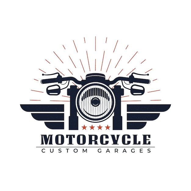 Vettore gratuito logo moto vintage disegnato a mano