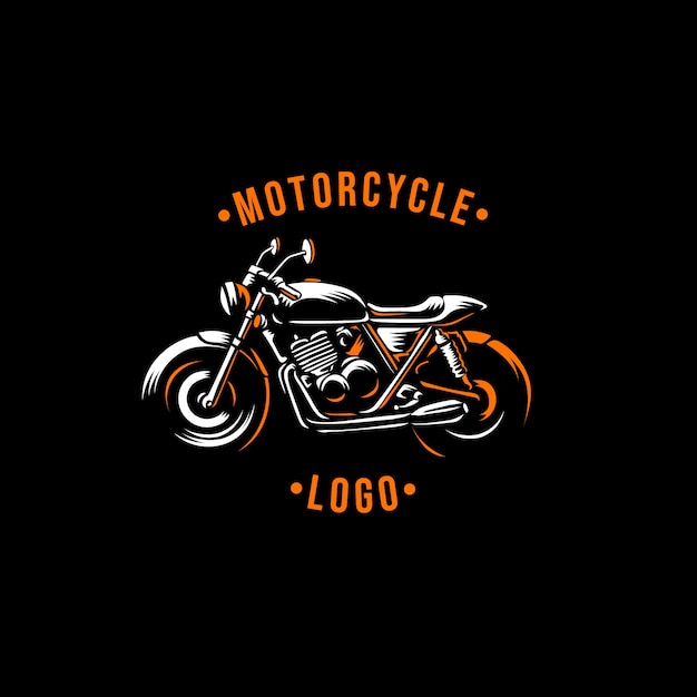 Vettore gratuito logo moto vintage disegnato a mano