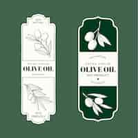 Vettore gratuito etichetta di olio d'oliva vintage disegnata a mano